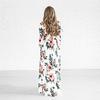 Women's Summer Long Dress Floral Print Boho Beach Dress Tunic Maxi Dress Evening Party Dress