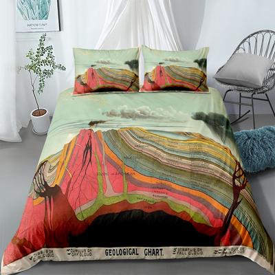 Vintage Geological Chart 1893 Duvet Cover Set King Queen Double Full Twin Single Size Bed Linen Set