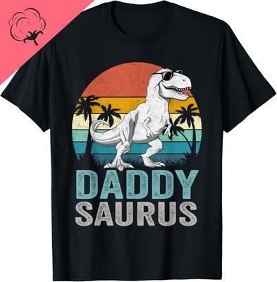 Daddysaurus T Rex Dinosaur Daddy Saurus Family Matching Tshirt Breathable And Comfortable Cotton Tee Ropa Hombre