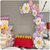 Balloon birthday balloon daisy birthday decoration flower balloon happy wedding birthday air pump included purple 173 piece luxury set, decoration,