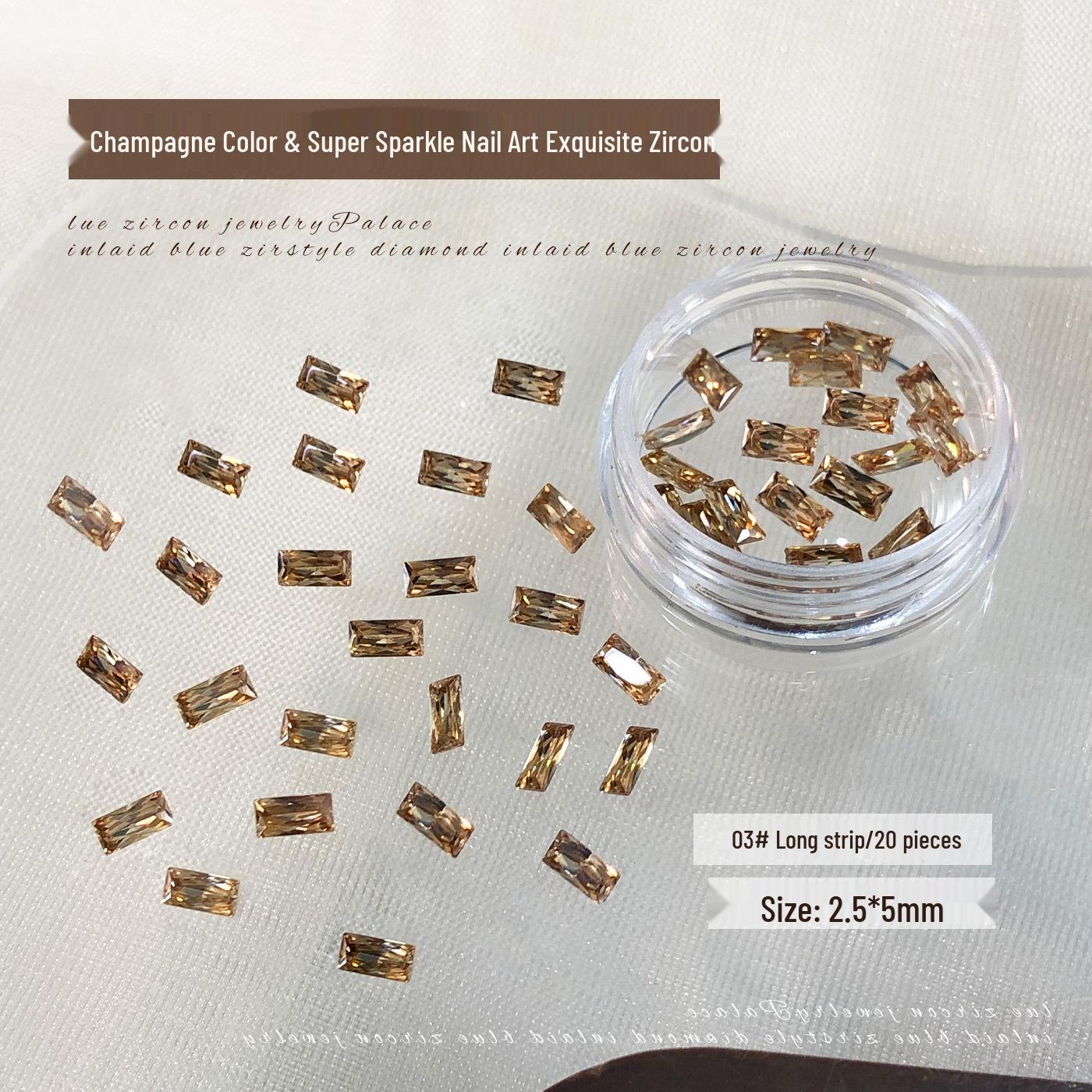 5A Champagne Zircon Nail Art Ornaments - Pointed Bottom Marquise, Water Drop, Square, Oval, Nude Diamond Accessories