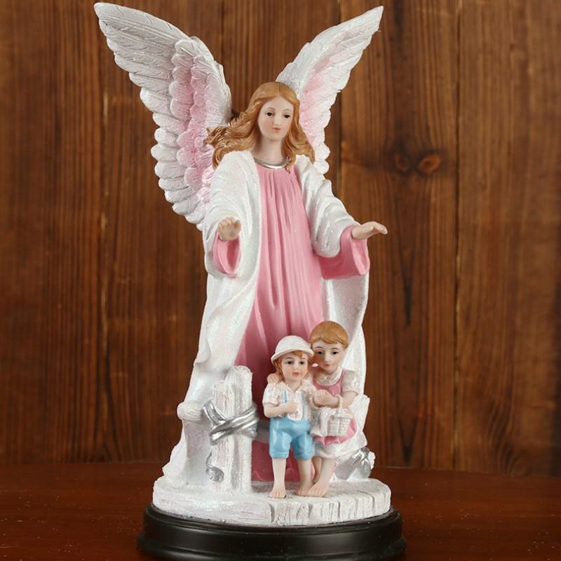 

Европейский ретро христианский персонаж украшение из смолы девушка сердце скульптура украшение стола милый ангел статуэтка подарок розовый