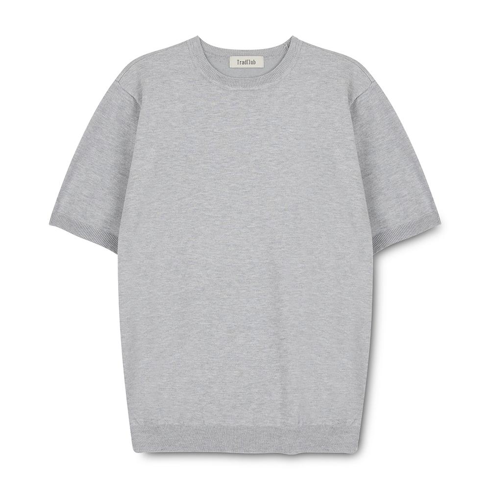 TRADCLUB [2Pack] Soft Round Short Sleeve Knit (4 Colors) (Type A)