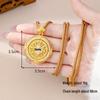 Ancient Gold Sand Eight-Treasure Compass Blessing Necklace - Chinese Retro Copper Alloy Jewelry