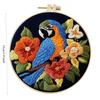 1pc Parrot and Flower Pattern Embroidery DIY Fabric Craft Kit