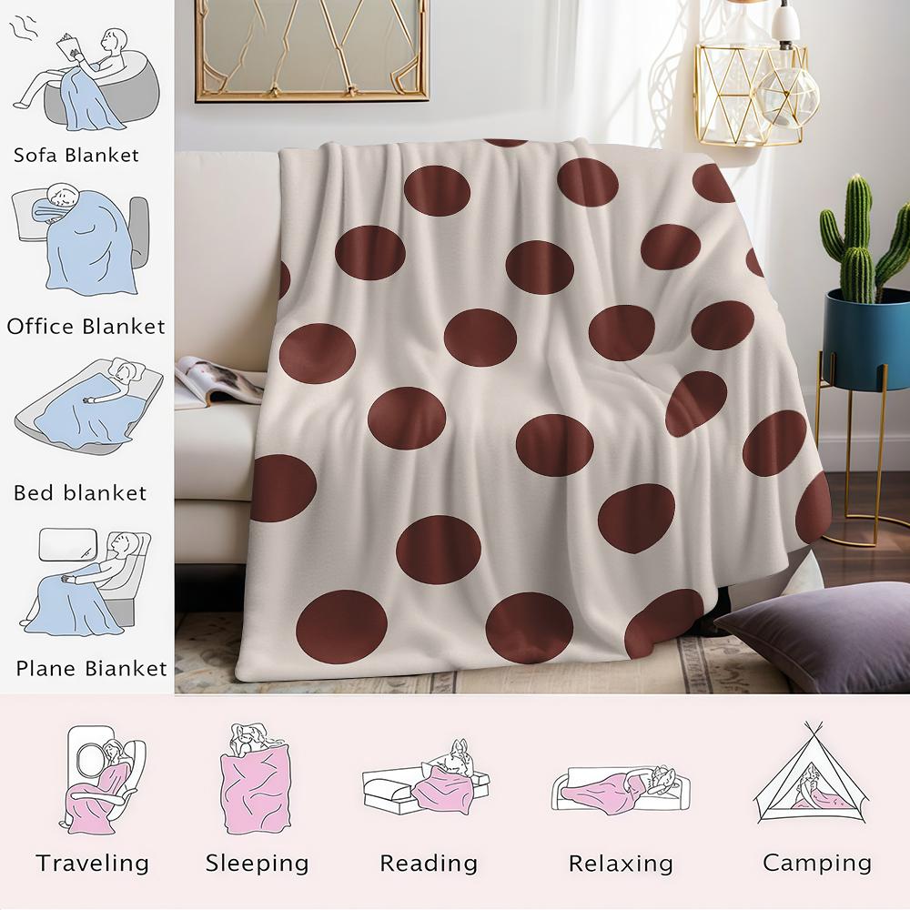 Cremebraun Gepunktete Flanelldecke Warm Weich Halloween Weihnachten Sofa Warm Gemütlich Dekorative Deko Geschenk für Alle Jahreszeiten