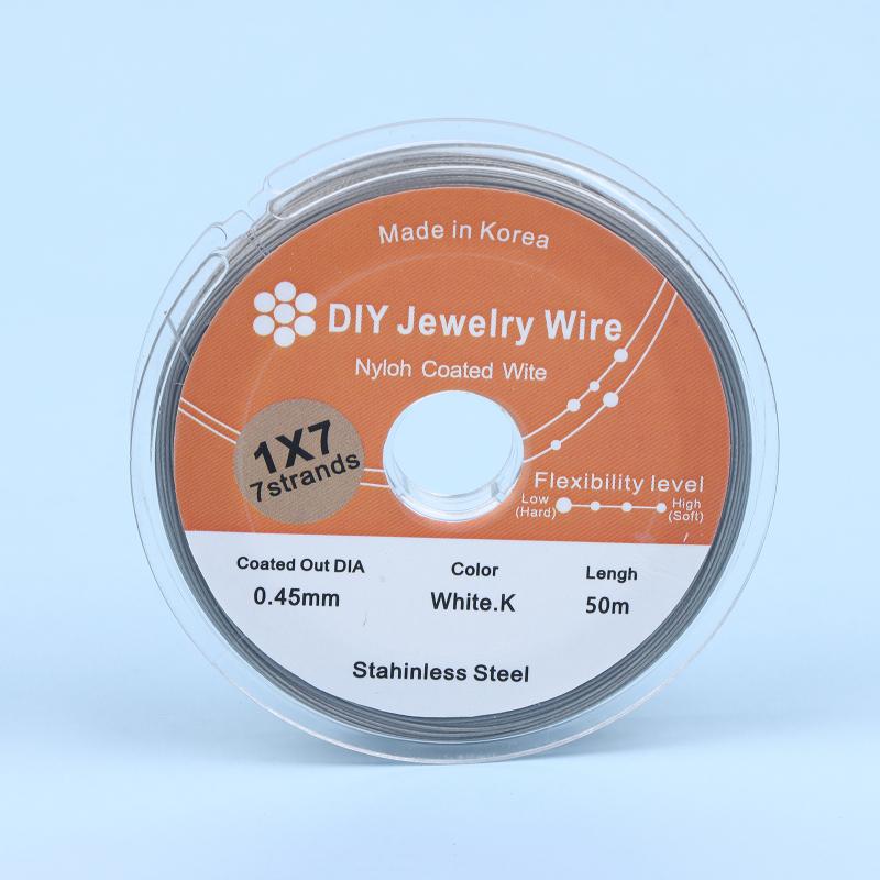 50Meter/Roll 0.3/0.38/0.5/0.6Mm Rhodium Gold Color Stainless Steel Beading Wire For Jewelry Making Diy Bracelet Findings