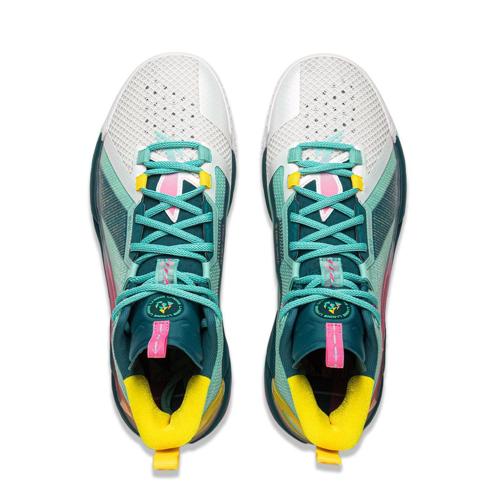Li Ning BadFive 4 Cushioning Abrasion Resistant Breathable Mid Top Basketball Shoes Men's Green White ABFU015-12