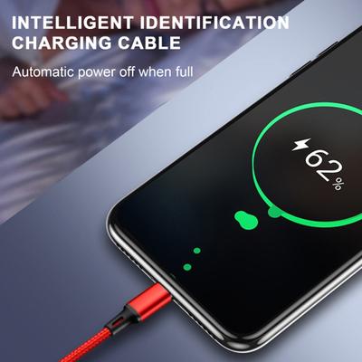 Schnelllade-Nylonkabel 3-in-1 Langlebig Geflochten Verwicklungsfrei Typ-C/Micro-USB/8-Pin Zuverlässige Daten für mehrere Geräte