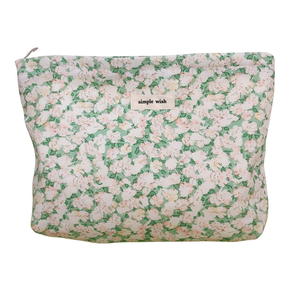 518 Flower Pattern Canvas Makeup Cosmetic Bag Travel Toiletry Organizer Storage Pouch