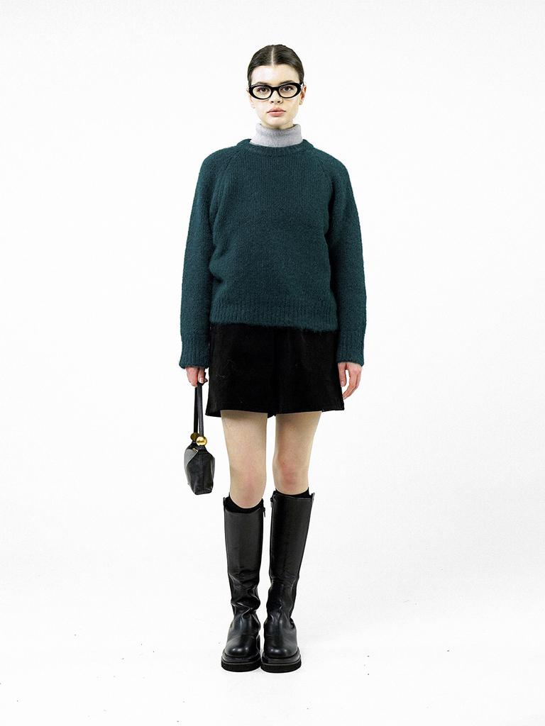 Chaenseseunoi Boucle Reglan Round Knit - Deep Green /W244Tp04Gn