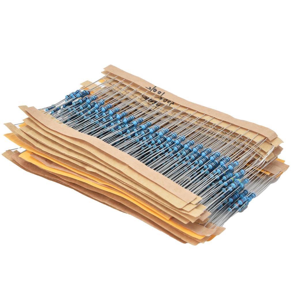 600Pcs Metal Film Resistors 30 Values 10 Ohm 1M Ohm 1 4W 1percent Resistor Assortment for DIY Projects