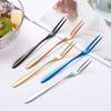 6Pcs Stainless Steel Fruit Forks Mini Food Pick Cake Desserts Sushi Snack  For Picking Up Fruits Snacks Desserts