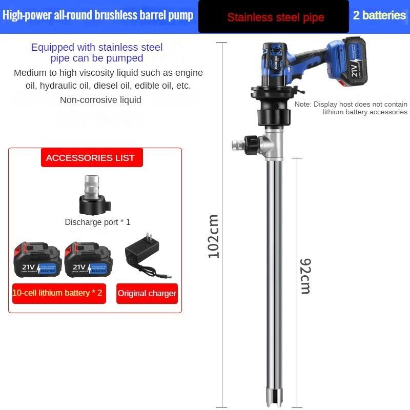 Portable Lithium Battery Oil Diesel Pump Special Brushless Oil Barrel Pump High-power Rechargeable Refueling Pump