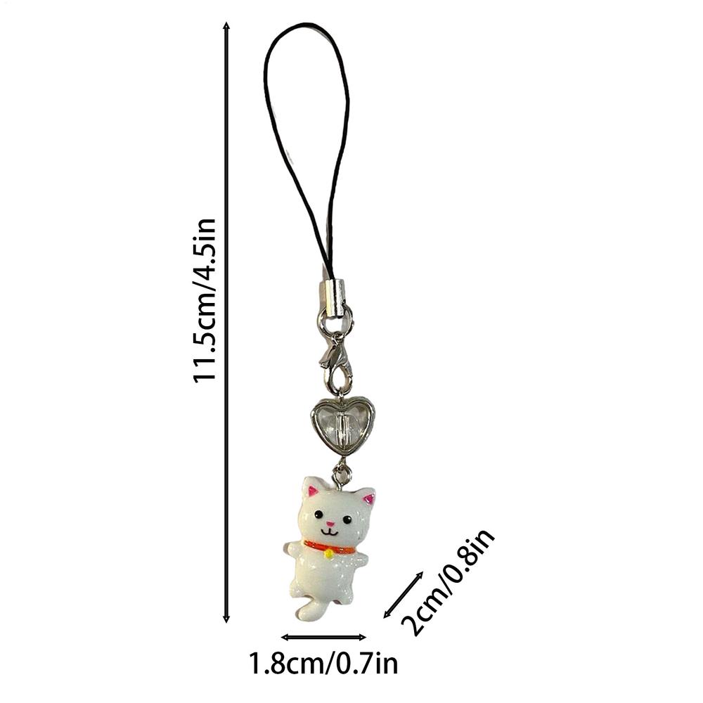 

Милые Подвески в виде Кошек, Аксессуары-Шармы для Телефона, Брелок от Ключей против Потери, Шнурок для Сумок, Мобильного Телефона, Кошелька белый