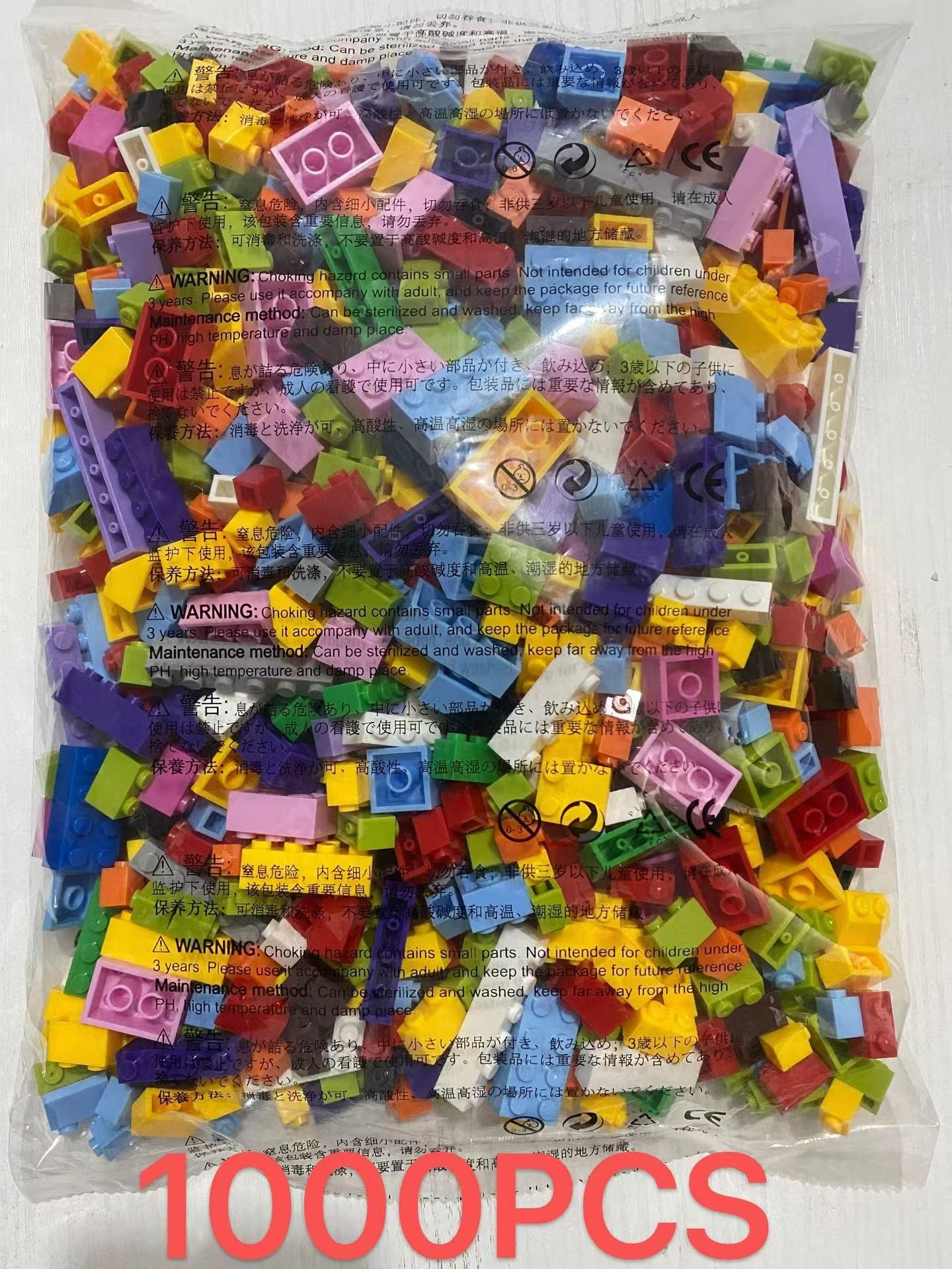 DIY Kreativbausteine Großpackung 300/500/1000/1500 Stück klassischer Stein Geburtstagsgeschenk Kinder Lernspielzeug gray