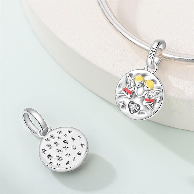 New Exquisite 925 Silver Lion Amulet Sun Moon Stars Angel Charms Beads Fit Bracelets Or Necklace Fine DIY Jewelry Gifts