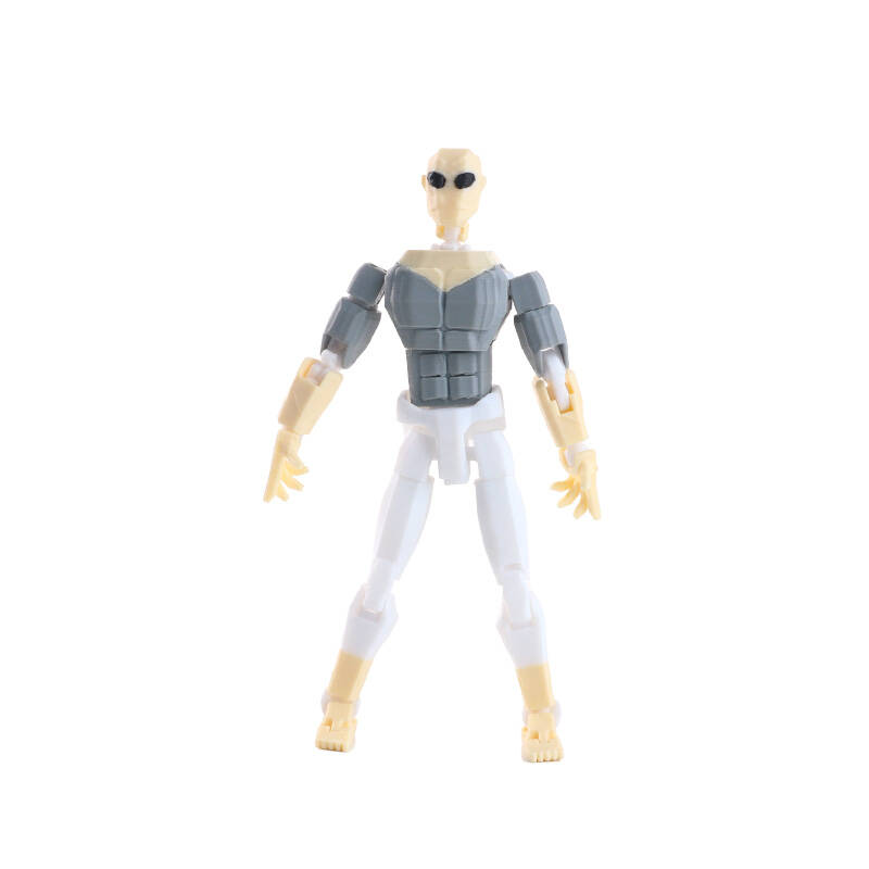 3D Tištěná kloubová akční figurka Invincible Mark Vícekloubový pohyblivý model Sběratelská hračka Pruhovaný design 13 cm