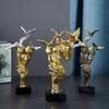 European Couple Golden Mask Ornaments Silence Is Gold Resin Craft Office Desk Cabinet Home Decoration