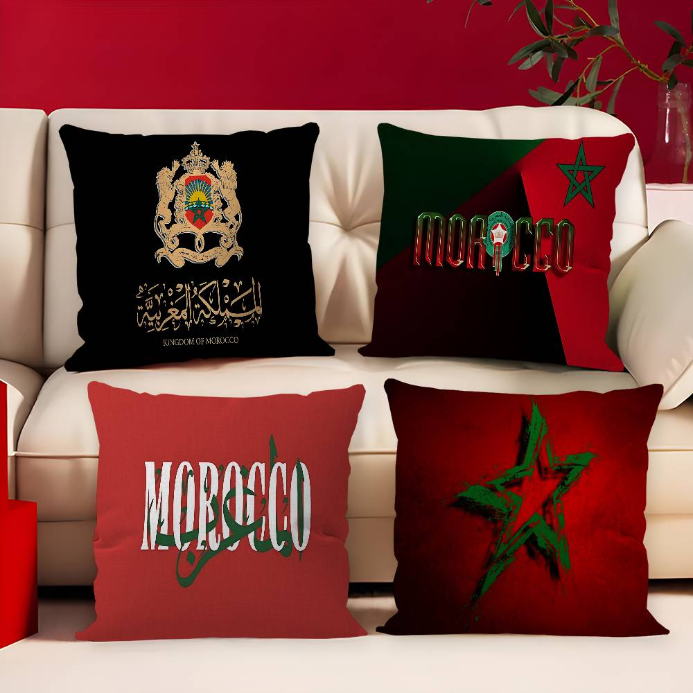 Morocco Map Flag Personalized Picture Text Home Decorative Pillows Household Gifts 45X45Cm