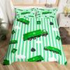 Cartoon Garbage Truck Duvet Cover Green Trash Truck Bedding Set Green Vehicle Car Comforter Cover Garbage Truck Toy Quilt Cover