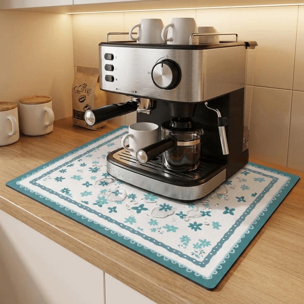 Quick Dry Rural Floral Dinner Mat Non-slip Kitchen Drain Mat Heat Insulation Mat Home Decor