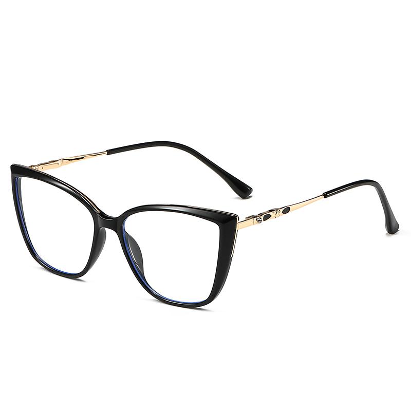 

1.56 Aspheric Anti Blue Light Cat Eye Prescription Glasses With Degree Spring Leg Dioptric Glasses Women 0 -0.5 -0.75 To -6.0 0