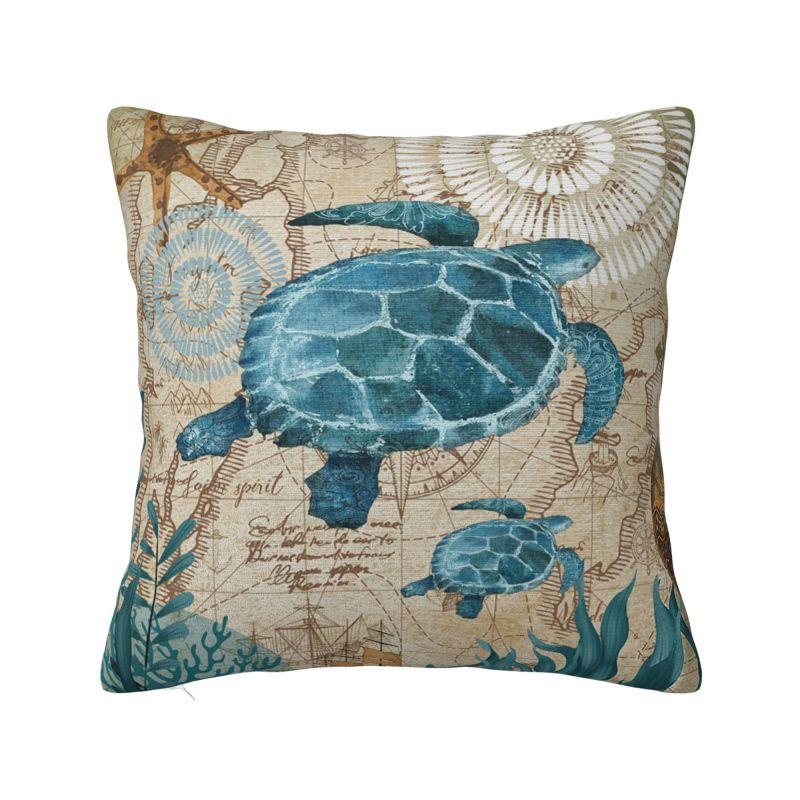 Ocean Sea Turtle Cushion Cover X Cm Polyester Velvet Throw Pillow Case For Sofa Chair Decoration Bedding Pillowcase