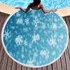 Snowflakes Round Beach Towel Christmas Decor Beach Blanket Soft Microfiber Winter Themed Towel For Boys Girls Teen New Year Gift