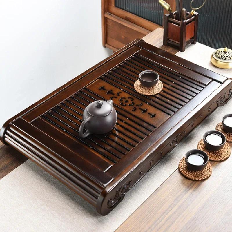 Serving Chinese Tea Tray Wood Plate Office Desk Luxury Tea Tray Japanese Nordic Bandeja Para Cha Kitchen Accessories YN50TT