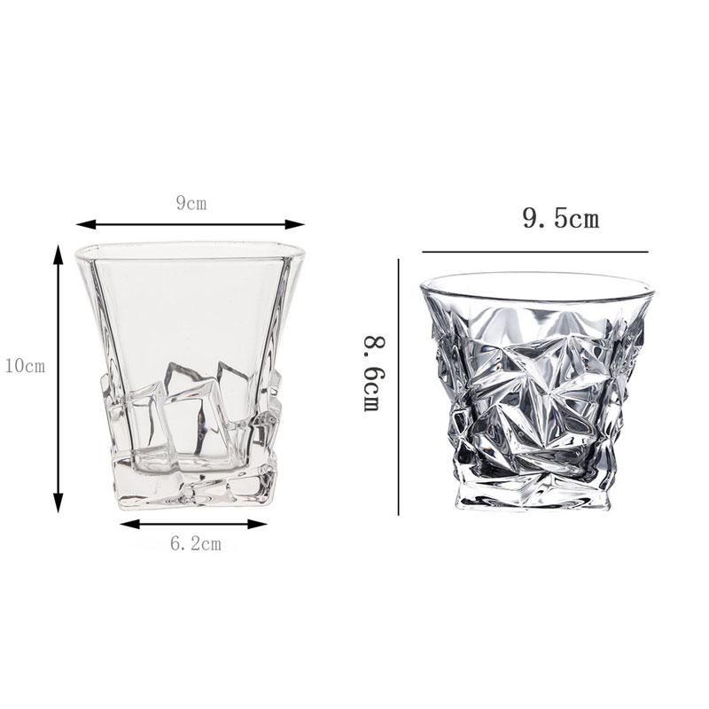 310ml/265ml European Retro Style High-transparency Glass Ice Sculpture Thick-bottomed Whisky Spirits Glass Cup Camping Cooking