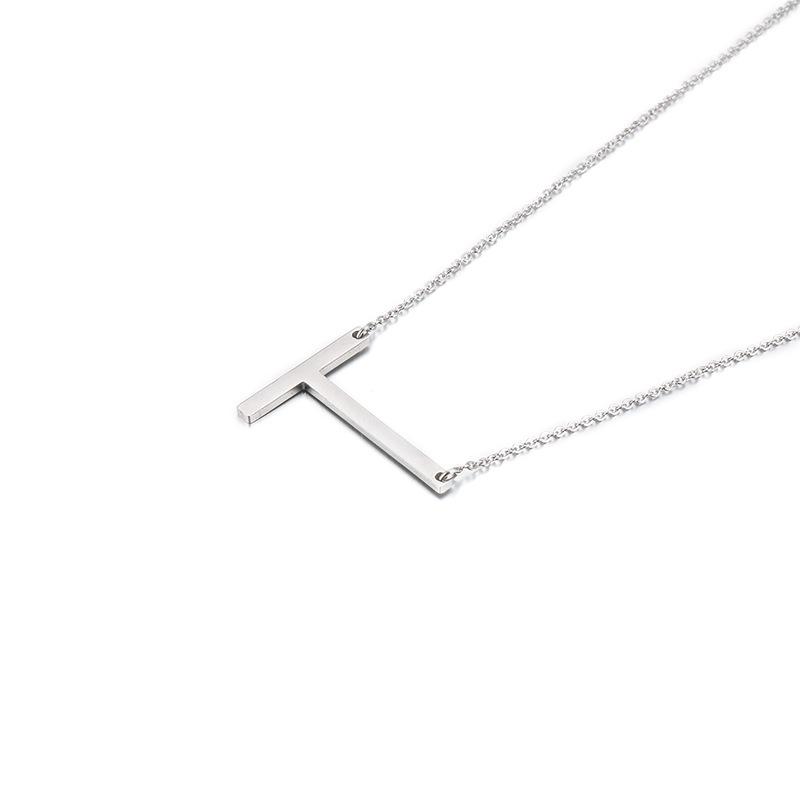 Kalen Clavicle Necklace: 26 English Letter Titanium Steel Necklace for Women - Simple and Elegant Design