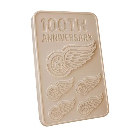 Red Wings 100. výročí Silikonová forma na led Opakovaně použitelná Výrobník ledových kostek na whisky pro DIY nápoje Zmrzlina