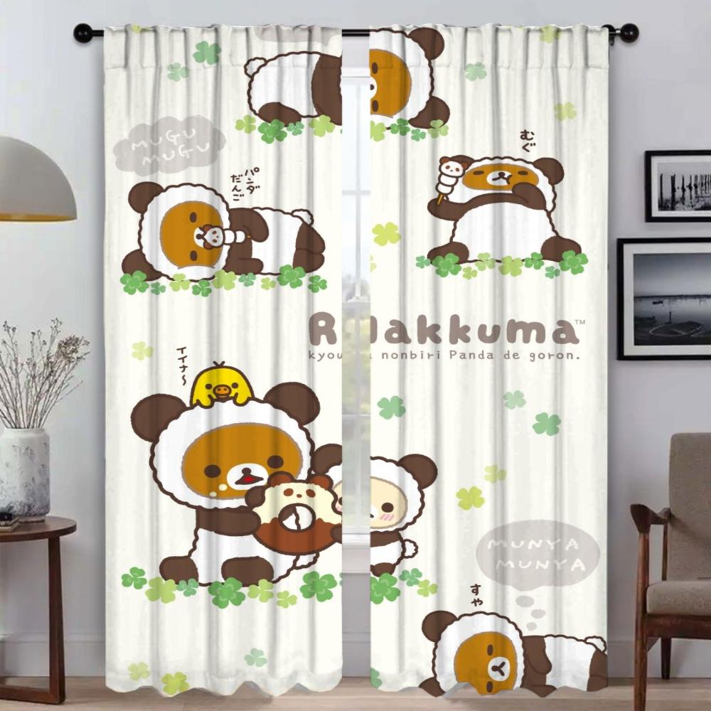 Rilakkumas Halloween Decoration Curtains Living Room Curtain Panel Blinds Home Interior Shades Partition For Sitting Made Of Polyester