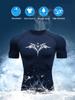 Men's Dark Tribal Tattoo Cross Compression T-Shirt Absorb Sweat for Gym Running Fitness Training