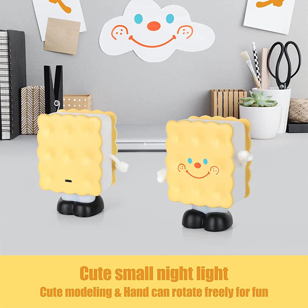 Biscuit Night Light Adjustable Brightness USB Rechargeable Led Nightlight