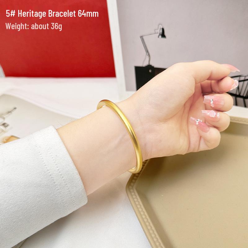 Women's Gold Sand Bracelet: Long-Lasting Copper Alloy, Ancient Heritage, Four-Leaf Clover for Two-Life Happiness.