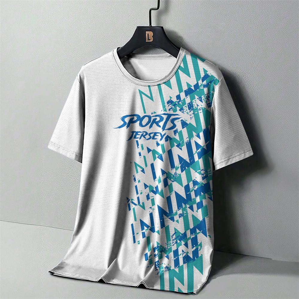 Men's Running T-Shirt 3d Print Oversized Short Sleeved Top High Elasticity Sports Shirt Summer Quick Dry Fitness T-Shirt For Men