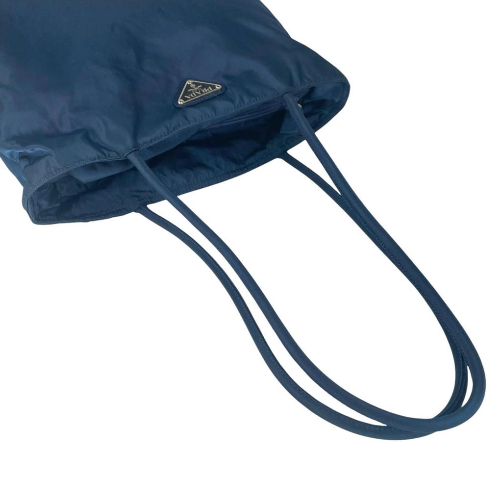 PRADA Triangular logo Shoulder Bag blue Women used