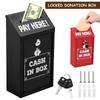 Metal Donation Box-Suggestion Box Money-Secure Drop Box-Comment Ballot Voting Box-comes Tip Jar for Business Home Office Outdoor