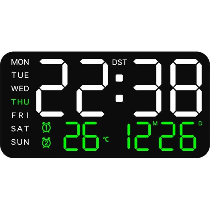 

New Borderless Electronic Clock Multi Functional Hanging Clock Display Digital Dual Clock Hanging Purpose Living Room Clock M5W2