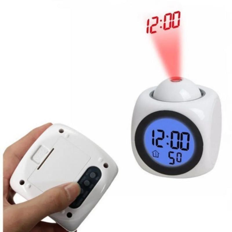 1Pc Projection Alarm Clock Ceiling Display Snooze Table Clock Voice Multifunction Digital Projection Clock Temperature Display