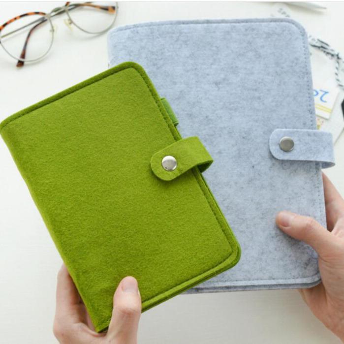 Cross-Border Felt Leather Loose-Leaf Diary Notebook