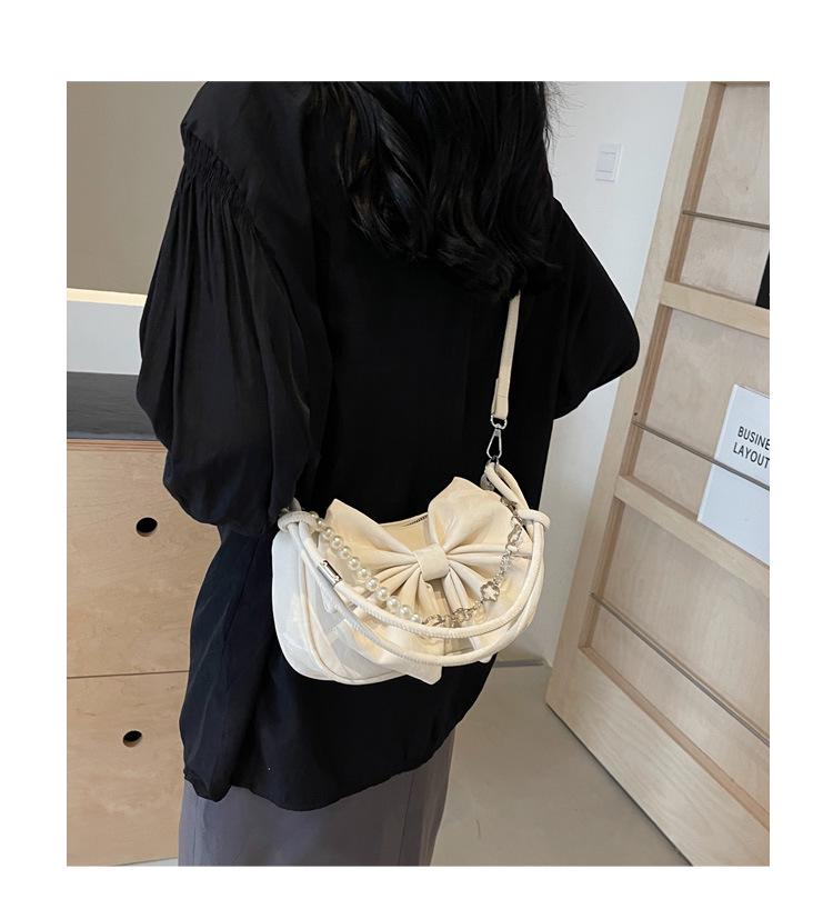 2024 Trendig Handväska med Rosett och Hjärta - Trendig Högkvalitativ Axelväska med Kedja