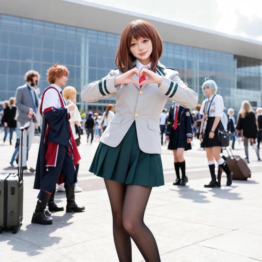 My Hero Academia Halloween Cosplay Ochaco Uraraka Tsuyu Asui Hero Academia Cosplay Anime Costume School Festival Costume Disguise Cosplay Photo Shoot