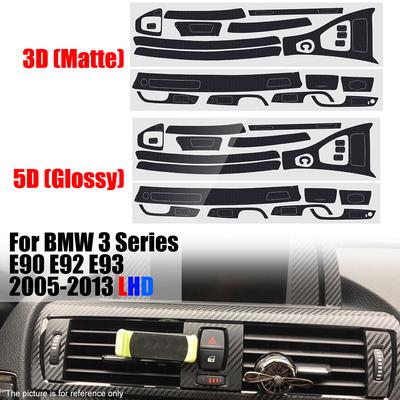 Car Sticker Carbon Fiber Interior Central Control Console Trim For BMW 3 Series E90 E92 E93 2005-2013 LHD Only Interior