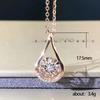 Open Teardrop Pendant Necklace Sparkling Center Stone with Halo Elegant Minimalist Jewelry for Women