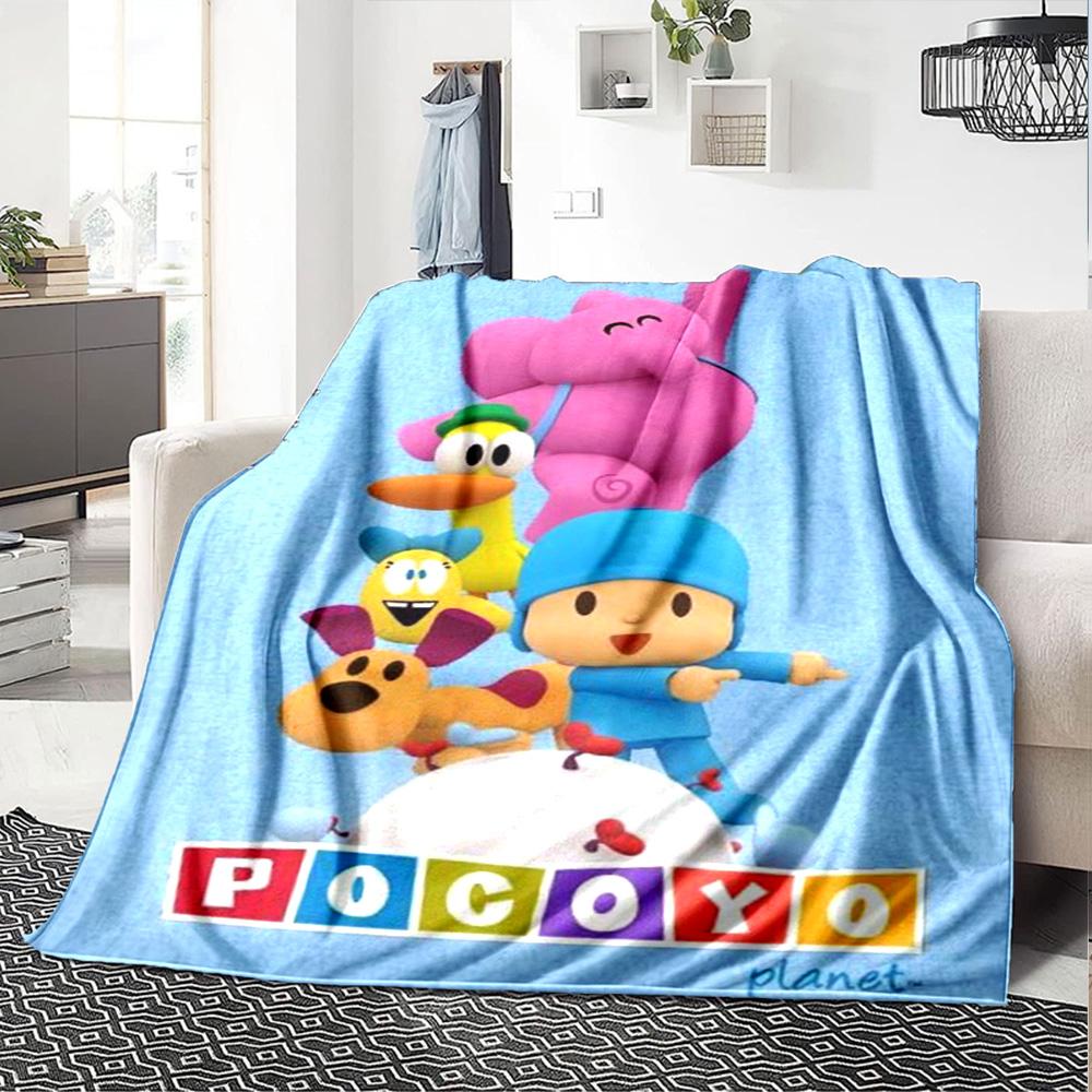 Coperta in Flanella con Stampa Cartone Animato Pocoyo Alta Qualità Calda Confortevole Coperta per Tutte le Stagioni Perfetta per Regali Decorazioni per la Casa