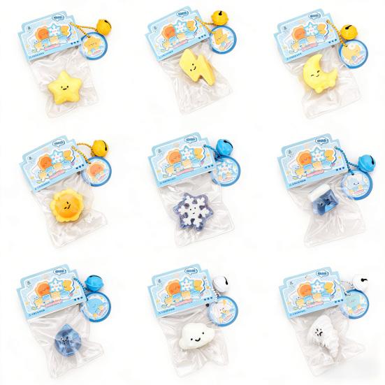 Weather Squeeze Toy with Bell Ball Chain Stress Relief Slow Rising Star