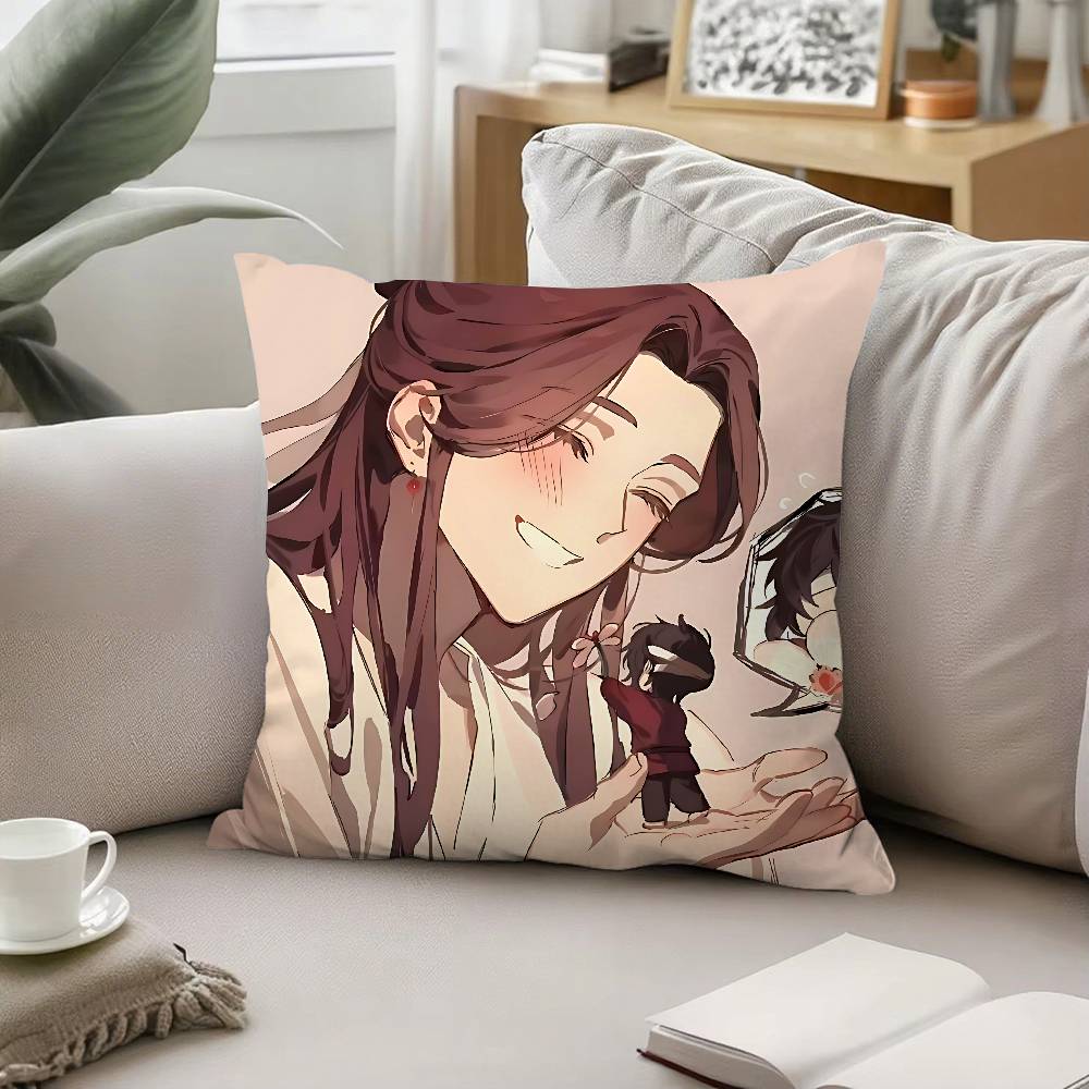 Anime Heaven Officials Blessing Pillow Case Pattern Printed Pillowcase For Living Room Sofa Cushion Cover Bedroom Decor